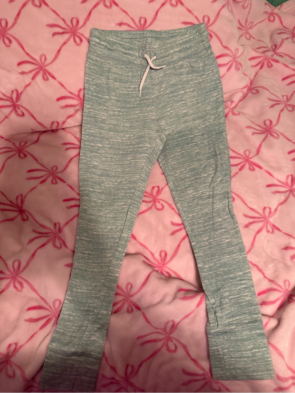 Old Navy Heathered Mint-Blue Girls' Drawstring Leggings